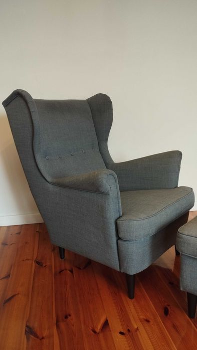 Uszak IKEA Strandmon Fotel Strandmon uszak z podnóżkiem