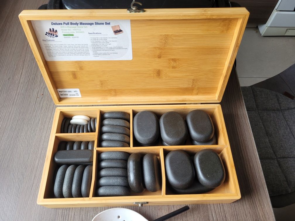 Kamienie do masażu + podgrzewacz
