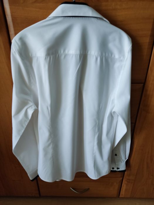 2x koszula męska młodzieżowa biała z długim rękawem XS 36 typu SLIM