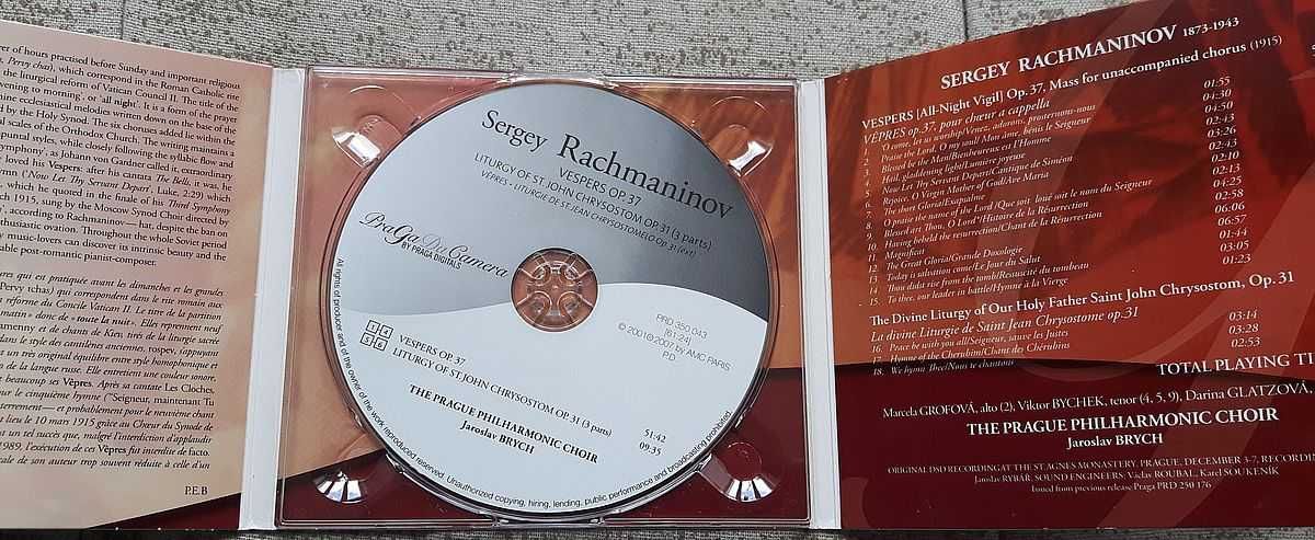 CD Sergey Rachnaninov Vespers Op.37 Liturgy of St.Chrysostom Op.3