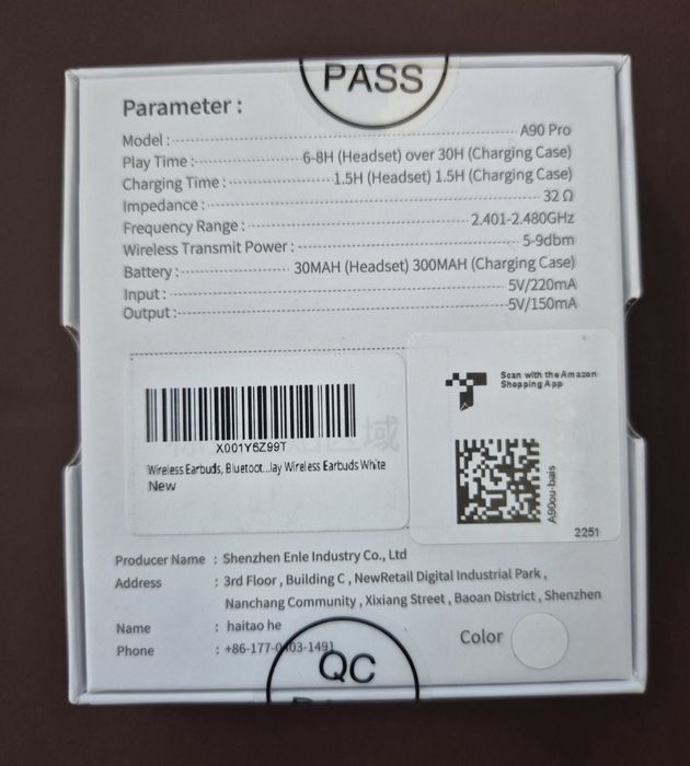 Słuchawki BTOOTOS Bezprzewodowe Douszne A90 PRO