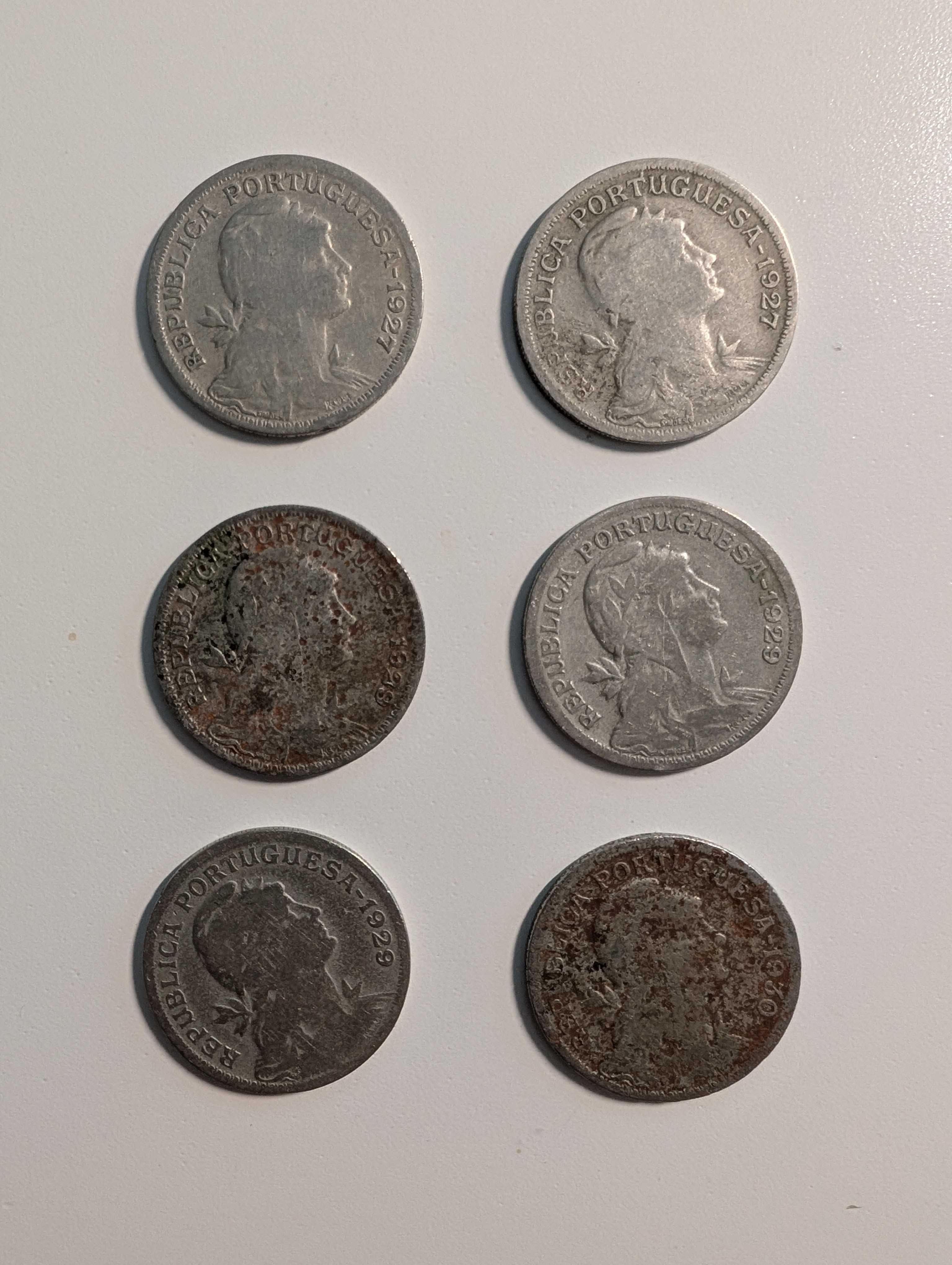 Moedas de 50 centavos 1927, 1929 e 1930