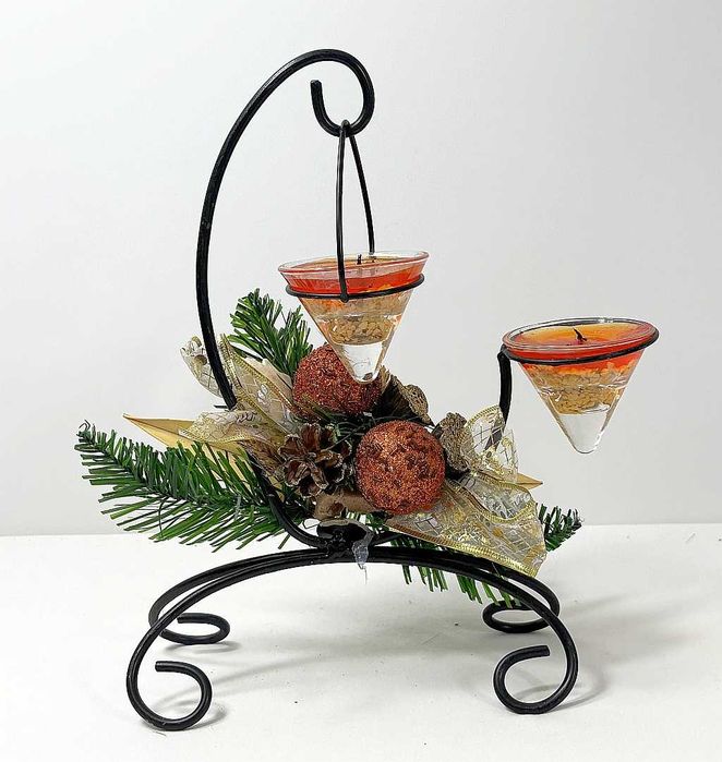 Stroik świąteczny na metalowym stojaku 33cm / 30cm