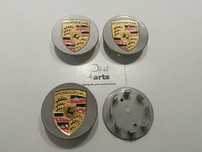 Conjunto 4 centros jante Porsche 65mm Cinzentos