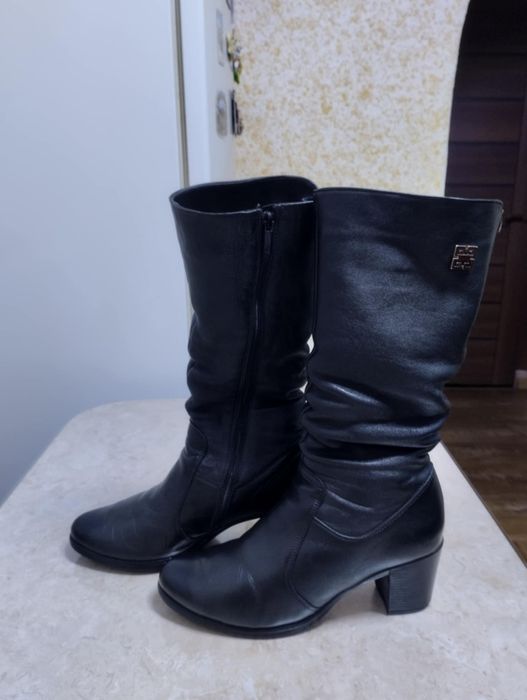 Сапоги шкіряні зимові