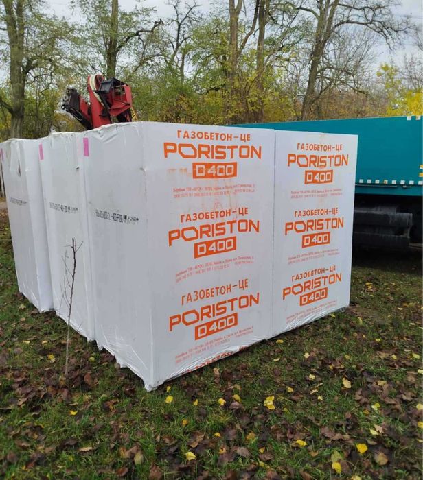 Газоблок PORISTON. Доставка. Ціни Виробника.
