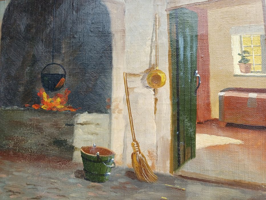 Stary obraz na płótnie OSVALD RASMUSSEN 1885 - 1972  .