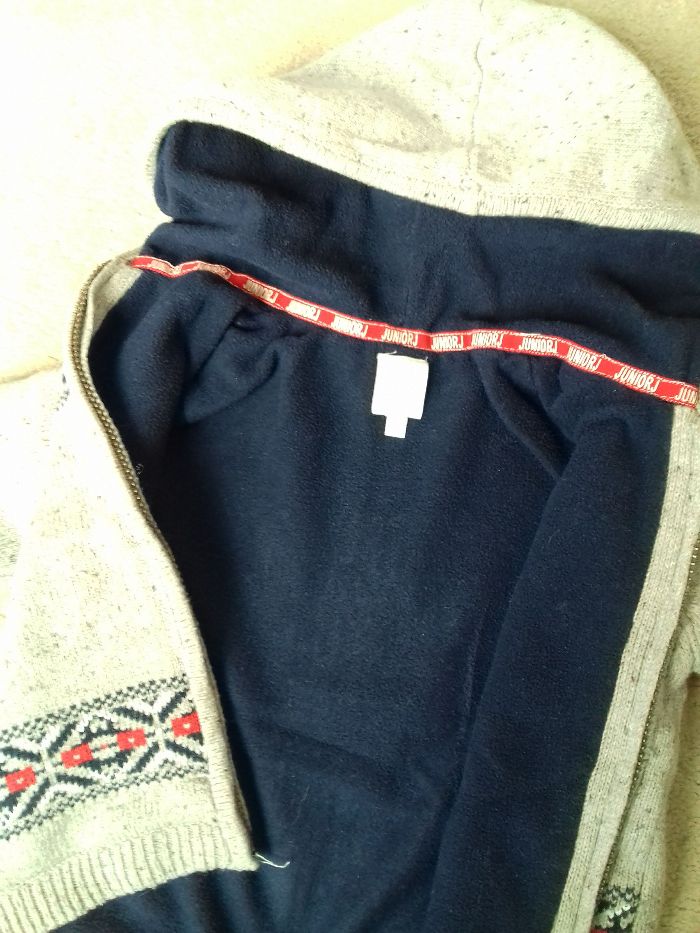 Bluza z kapturem Jasper Conran -Chłopiec 12-18 msc -ocieplana polarem