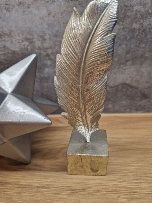 Zestaw ozdob ceramiczna gwiazda + piórko