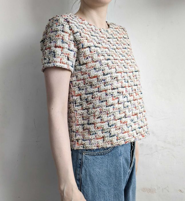 Твідовий трикотажний кроп-топ Zara р. M