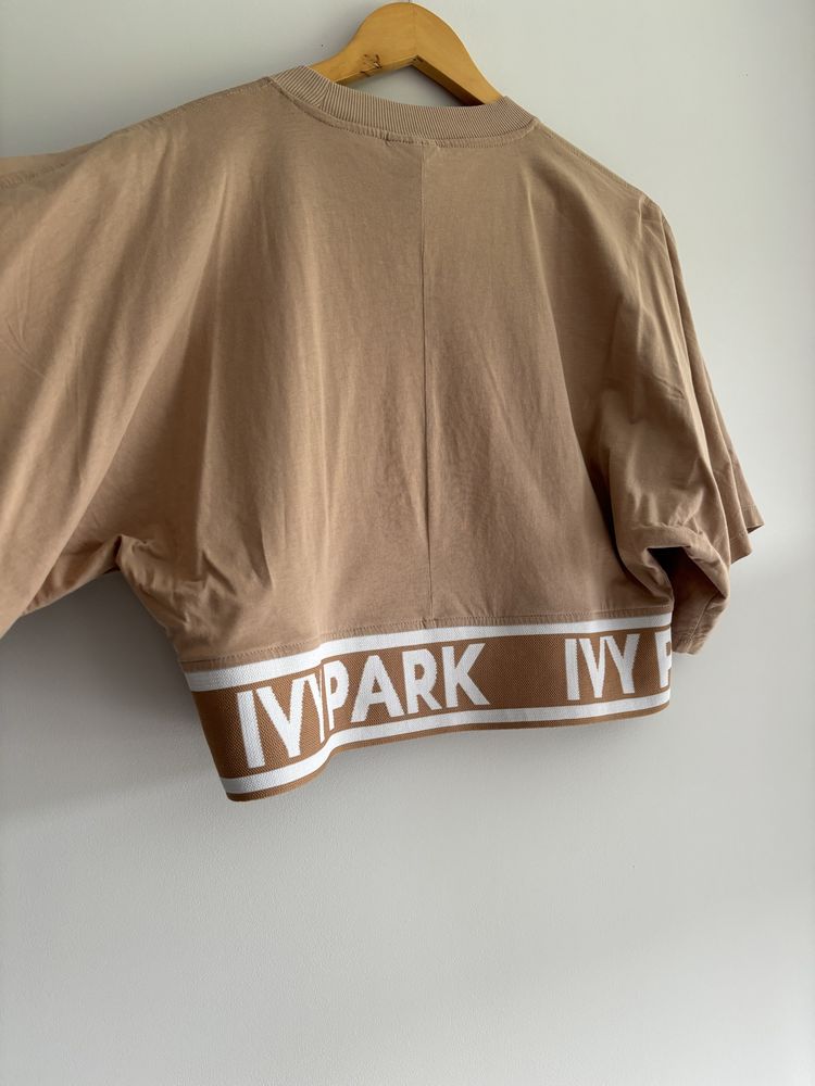 Ivy Park beżowy crop top  oversize bluza XS