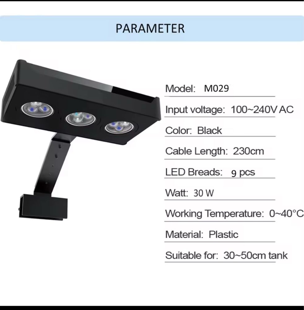 Calha luz led para aquario reef marinho agua salgada