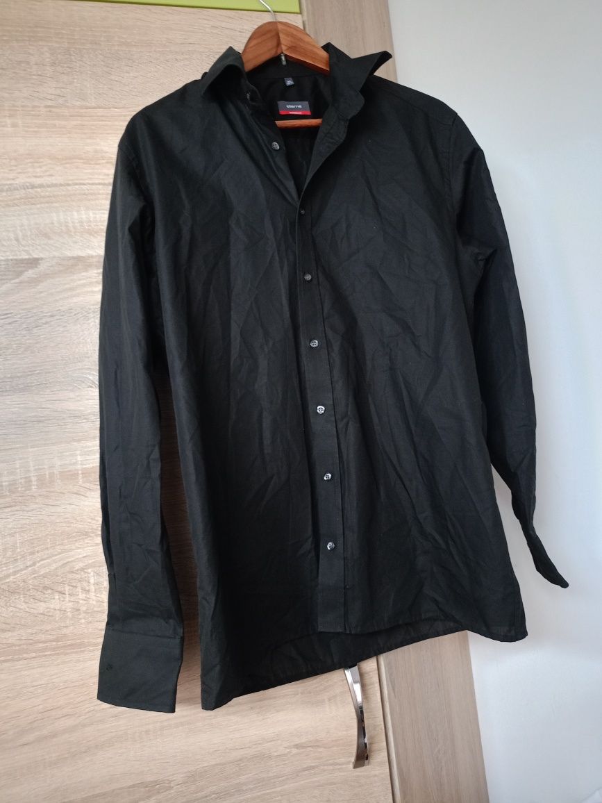 Koszula męska czarna elegancka L xl