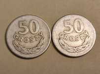 Dwie monety 50gr z 1965 roku stan II/III