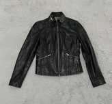 Massimo Dutti r. S czarna kurtka skorzana damska