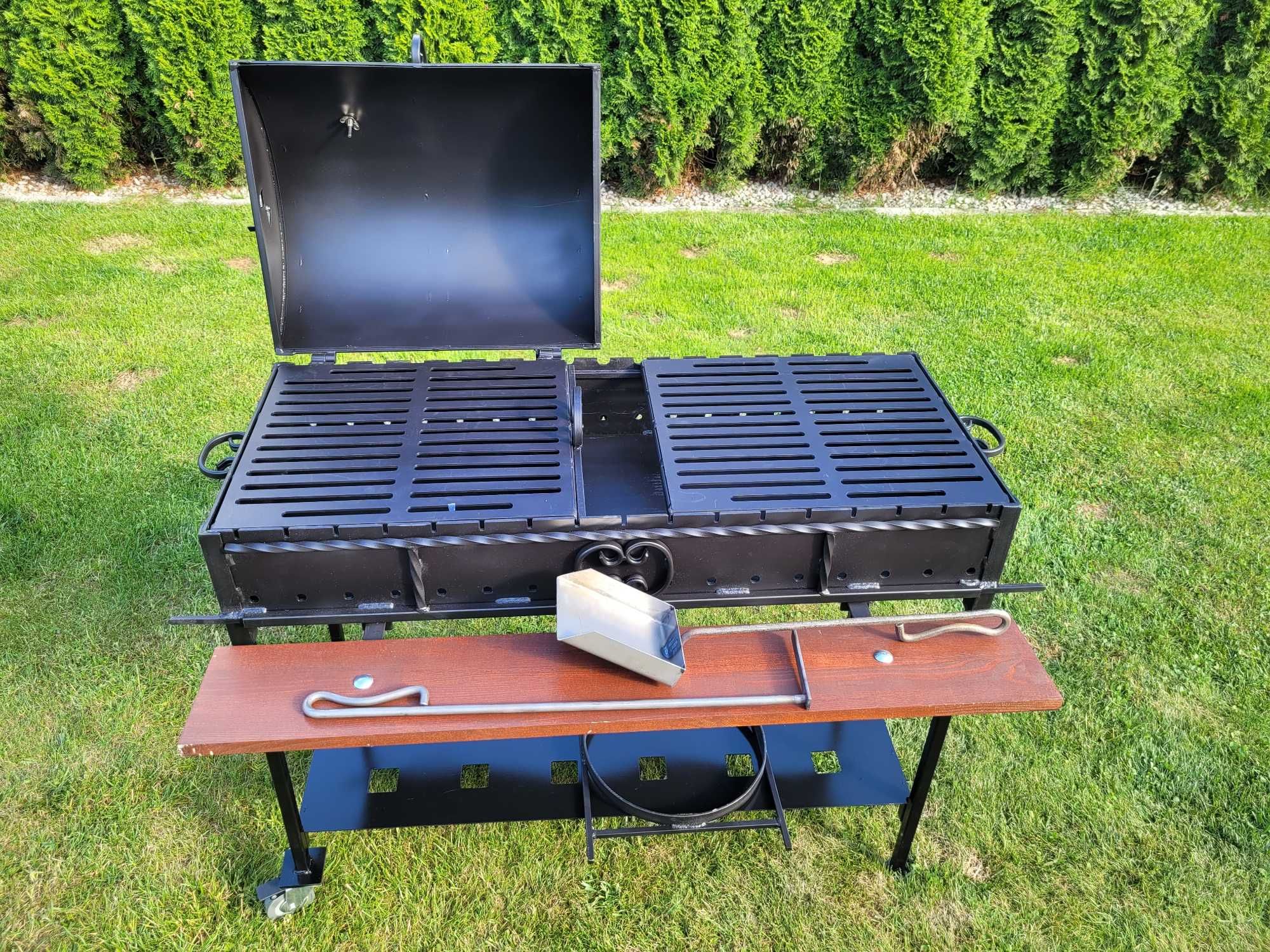 Grill węglowy DUŻY  SOLIDNY stal grubości 4mm ŚLĄSK Palenisko 40x100cm