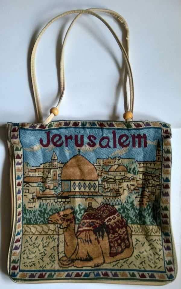 Torba na ramię siatka na zakupy BOHO TOTE Jerozolima ZiemiaŚwięta 35cm