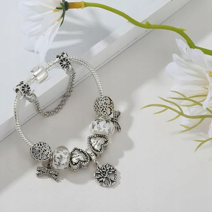 Damska Bransoletka Srebrna MODUŁOWA CHARMS