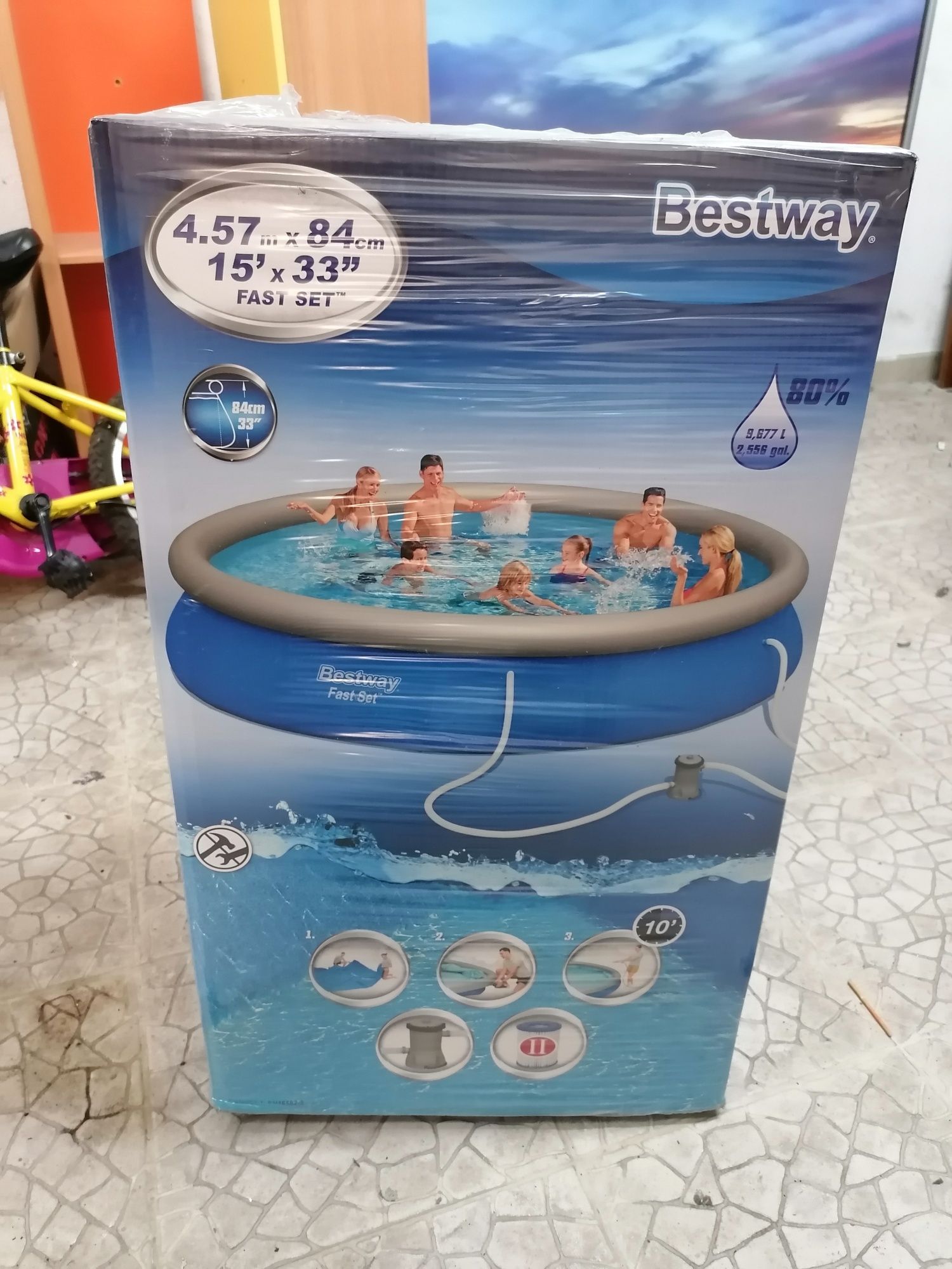 Piscina com filtro
