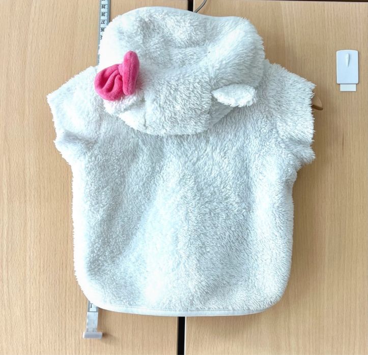 Puchata, misiowa kamizelka z kapturem, bezrękawnik, Hello Kitty 80