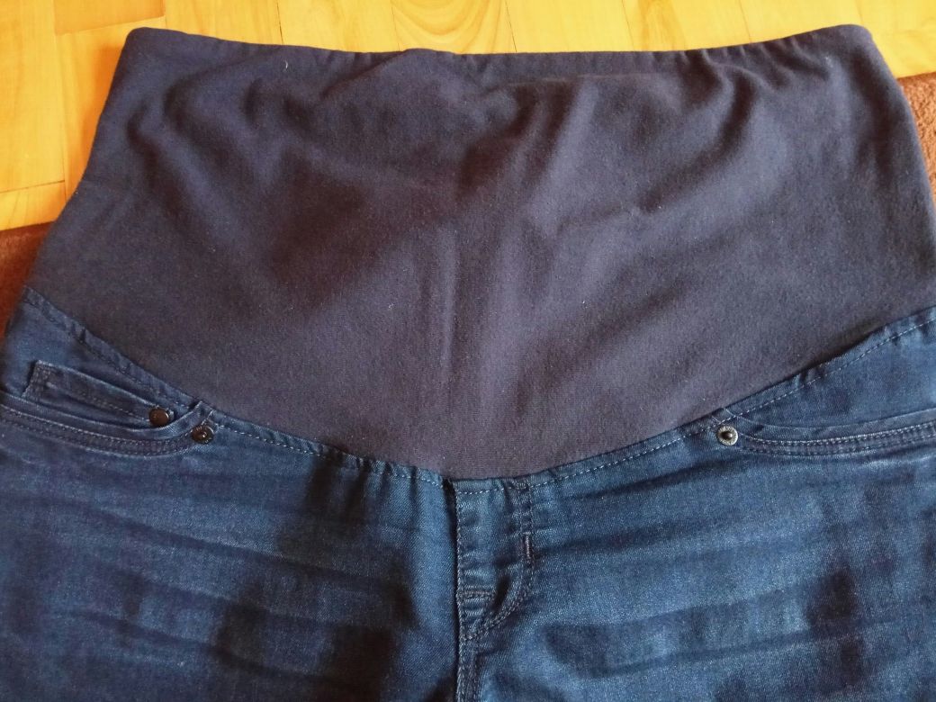 Spodnie ciążowe jeansy hm mama rozmiar l skinny granatowe dżinsy