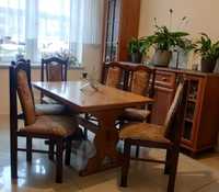 Stół z krzesłami 6szt drewniane