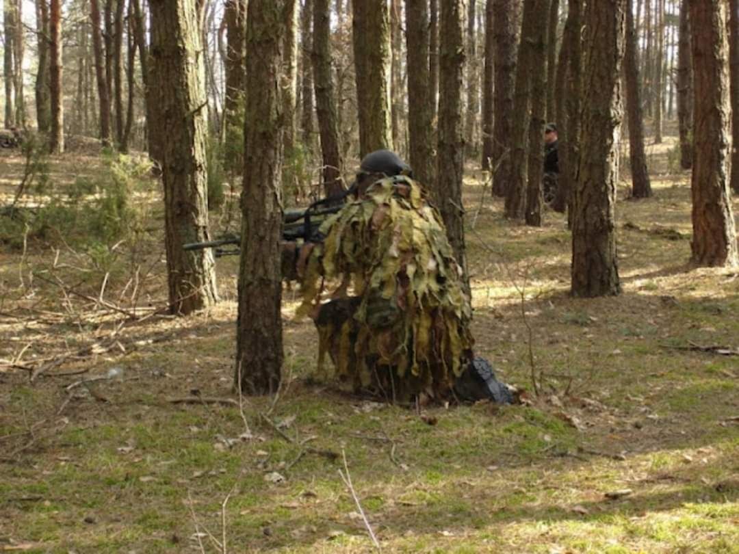 Własnoręcznie robiony strój ghillie lato/zima z kamizelką