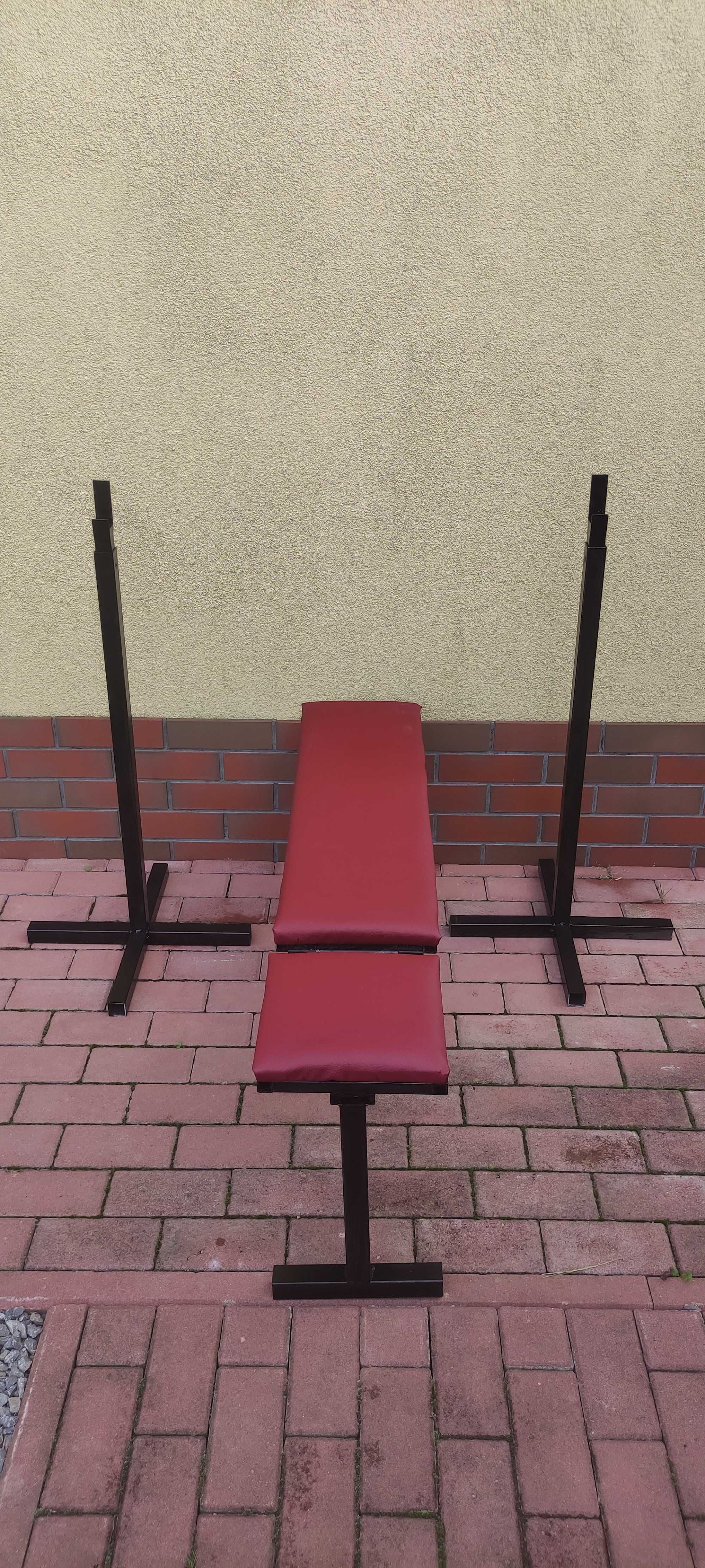 solidna ławka do ćwiczeń regulowana i stojaki siłownia domowa zestaw