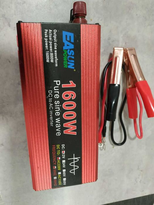 Інвертор із чистою синусоїдою easun power 1600 вт 12 в.