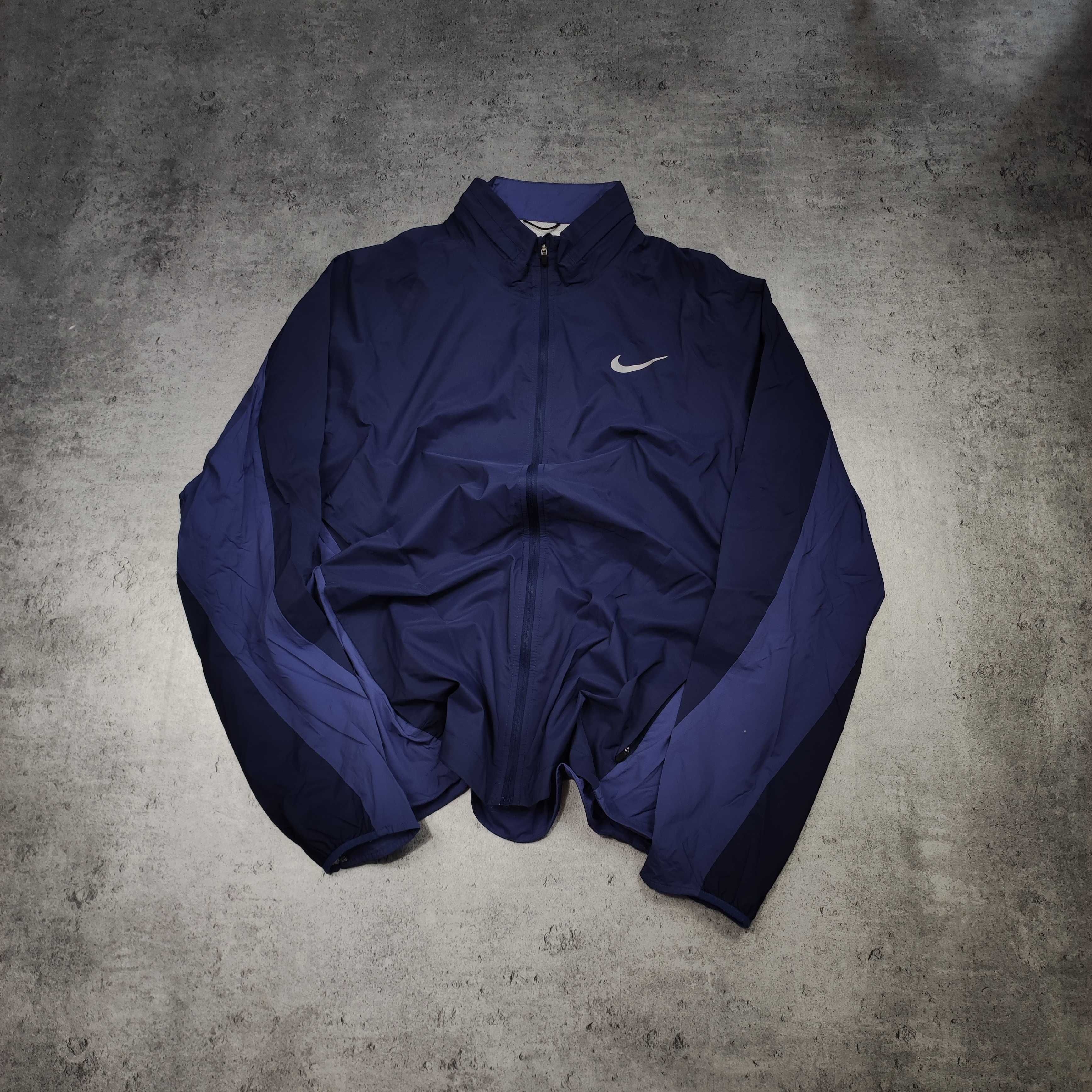 MĘSKA Lekka Kurtka Wiatrówka Biegowa Nike Shield Fioletowa Logo Therma