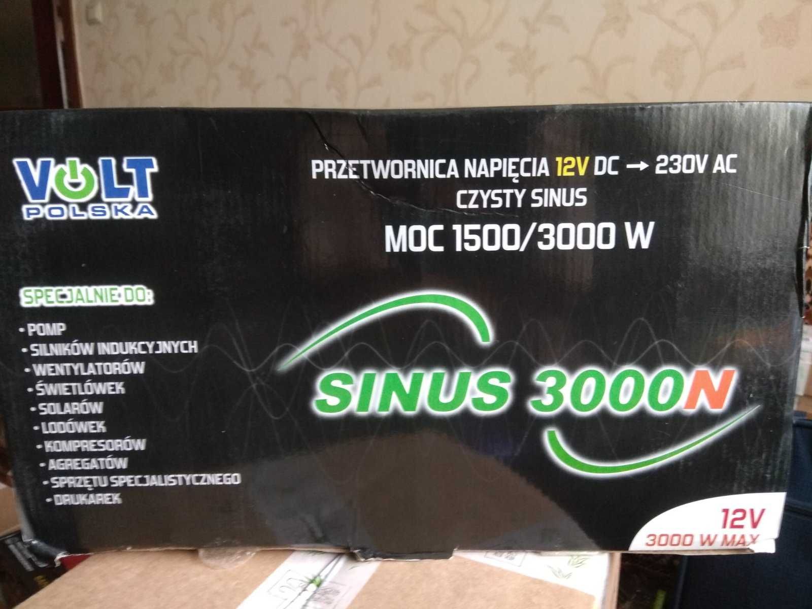 Инвертор 12V/220V VOLT POLSKA 1500W /3000W (SINUS 3000N) чистый синус