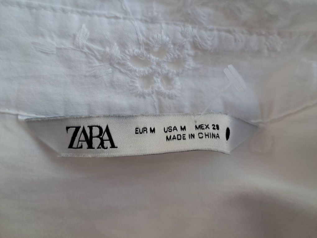Белое платье из прошвы  zara сукня прошва zara разм m