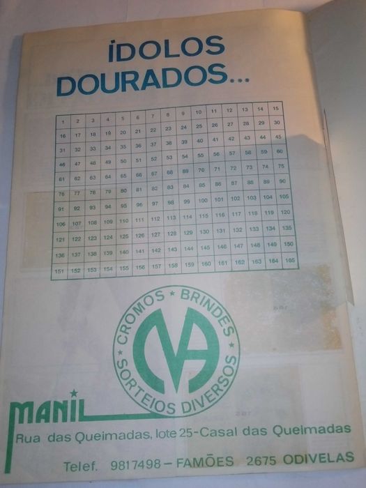 caderneta idolos dourados