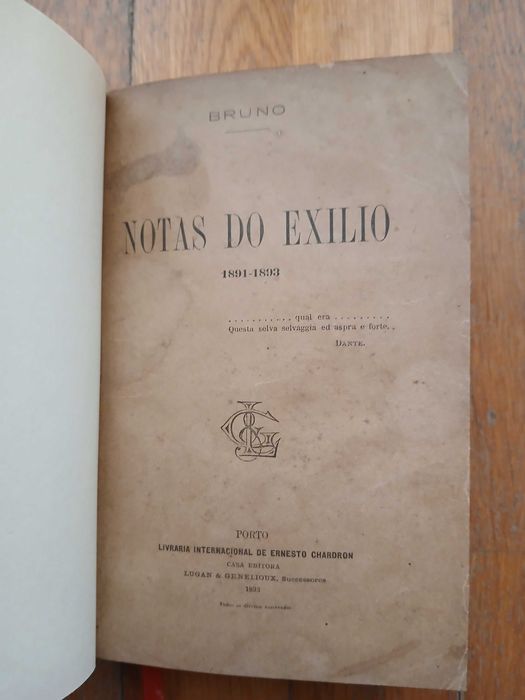Notas do Exilio - Sampaio Bruno (com dedicatória do autor)