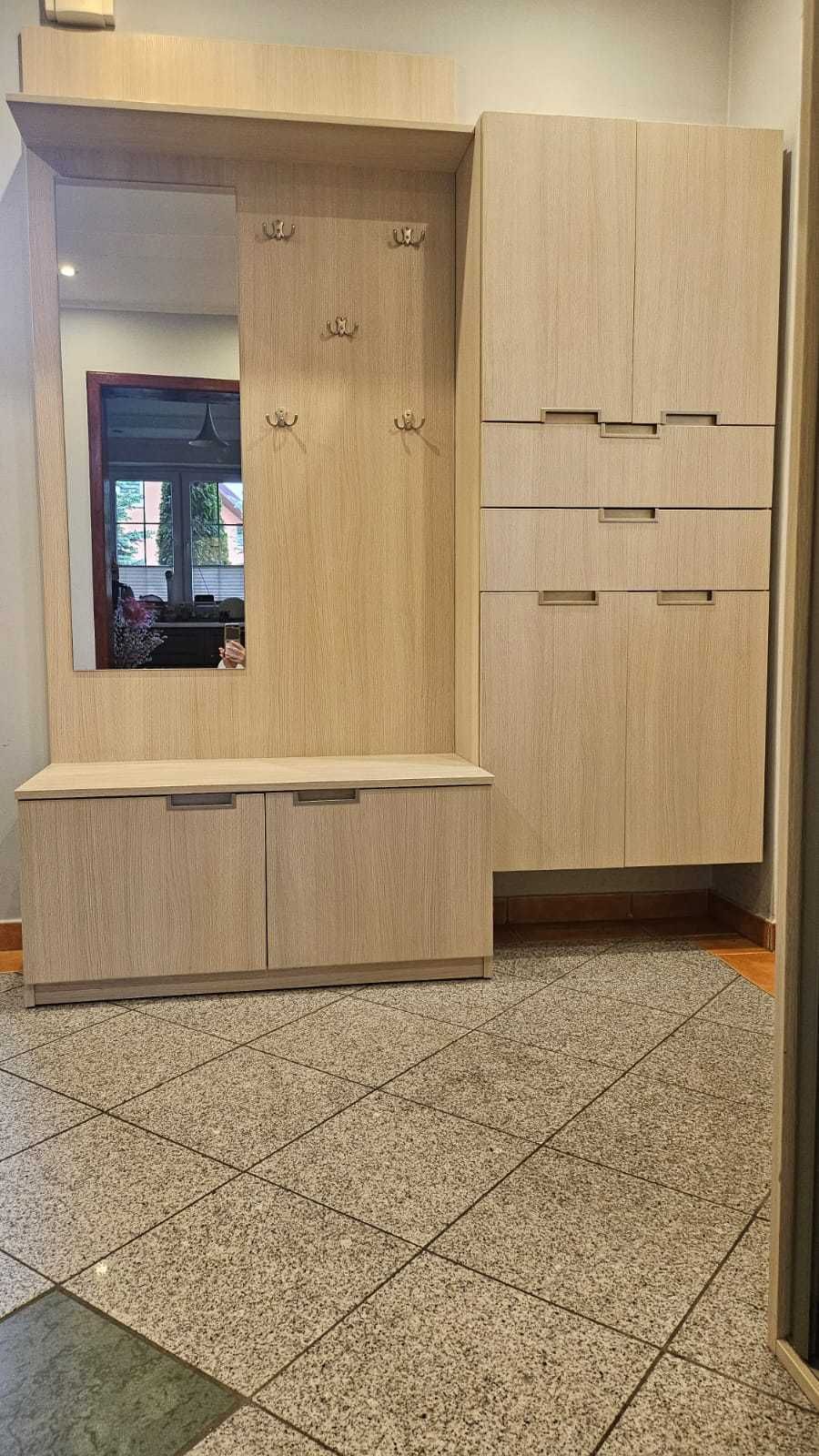 Zestaw Meble Szafa, szafka na buty z lustrem, przedpokój