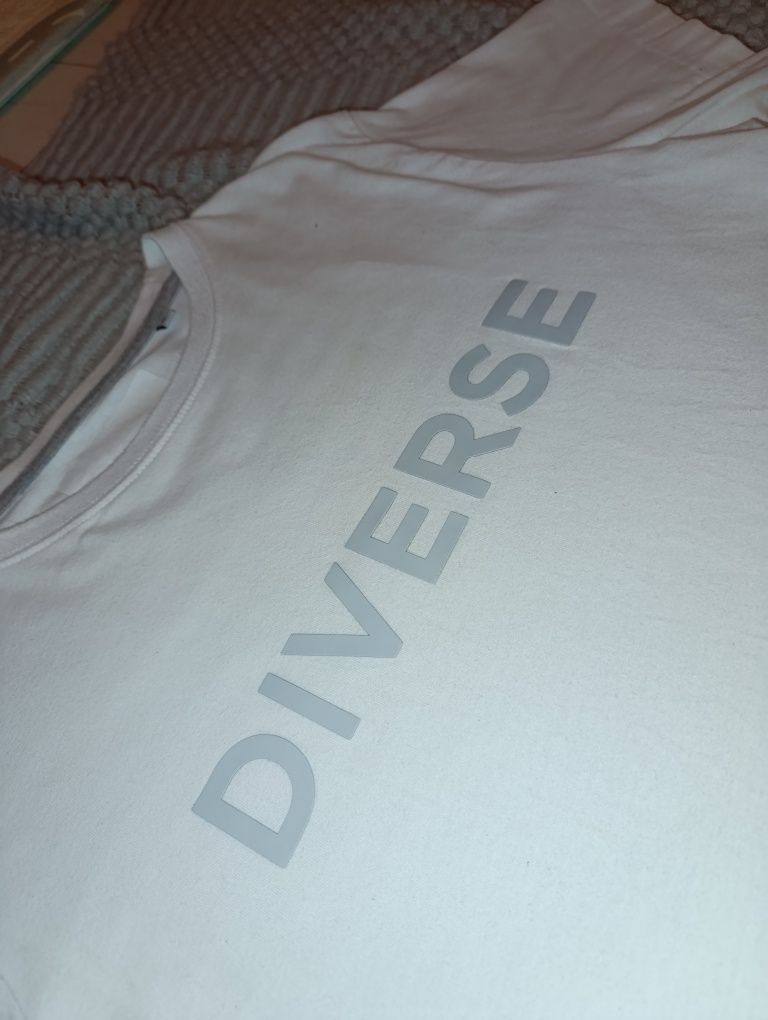 Koszulka Diverse męska t shirt biała wiosna lato M basic