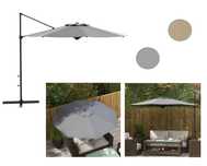 parasol ogrodowy na wysięgniku rozkładany + podstawa 300 cm korbka