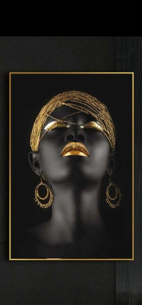 Картина Холст 50на70 для интерьера Девушка Афроамериканка