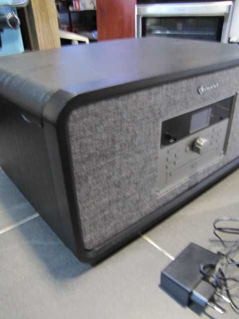 Wieża stereo gramofon CD styl retro drewno czarna Auna Bella Ann