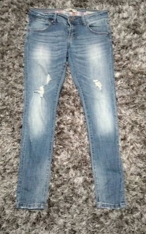 spodnie jeansy dżinsy damskie proste zdobione rozmiar L Xl