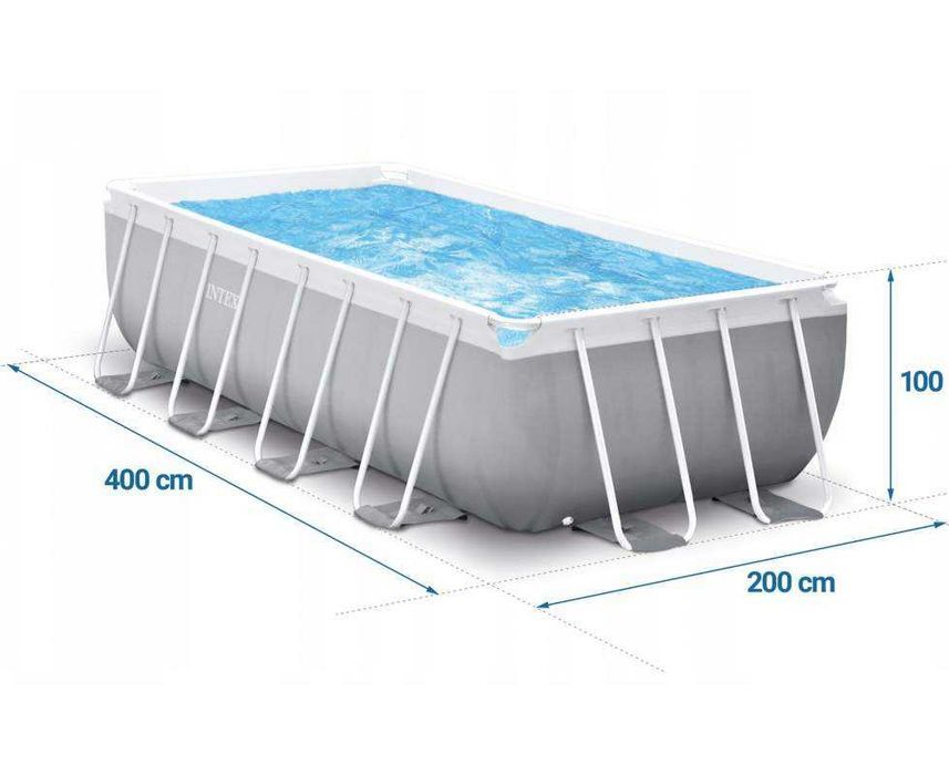 Каркасний басейн 400 x 200 x 100 см Intex з драбиною ХІМІЯ У ПОДАРУНОК