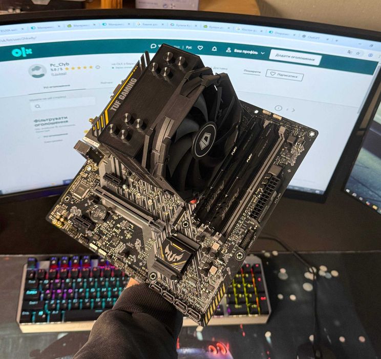 Комплект AMD Ryzen 5 5500 6/12 + Озу 16Gb 2x8 + Материнська Плата B520