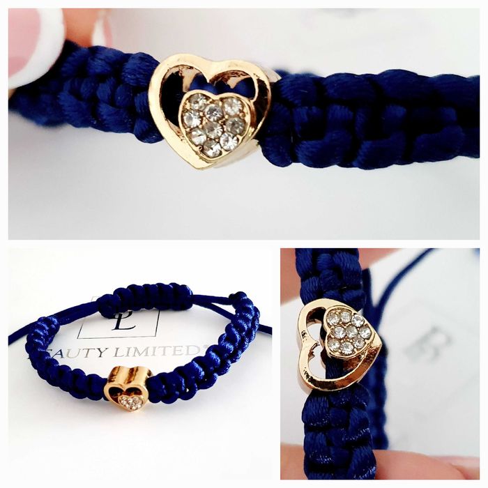 Śliczna bransoletka złote serce z cyrkoniami