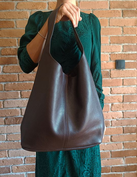 Torebka włoska Vera Pelle skóra naturalna na ramię i do ręki