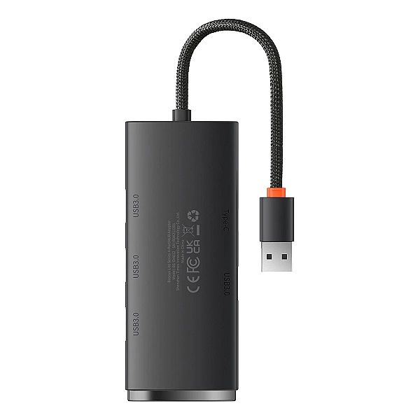 Baseus Lite Series HUB 4-Portowy (USB-A do 4xUSB-A 3.0) 0.25m czarny (