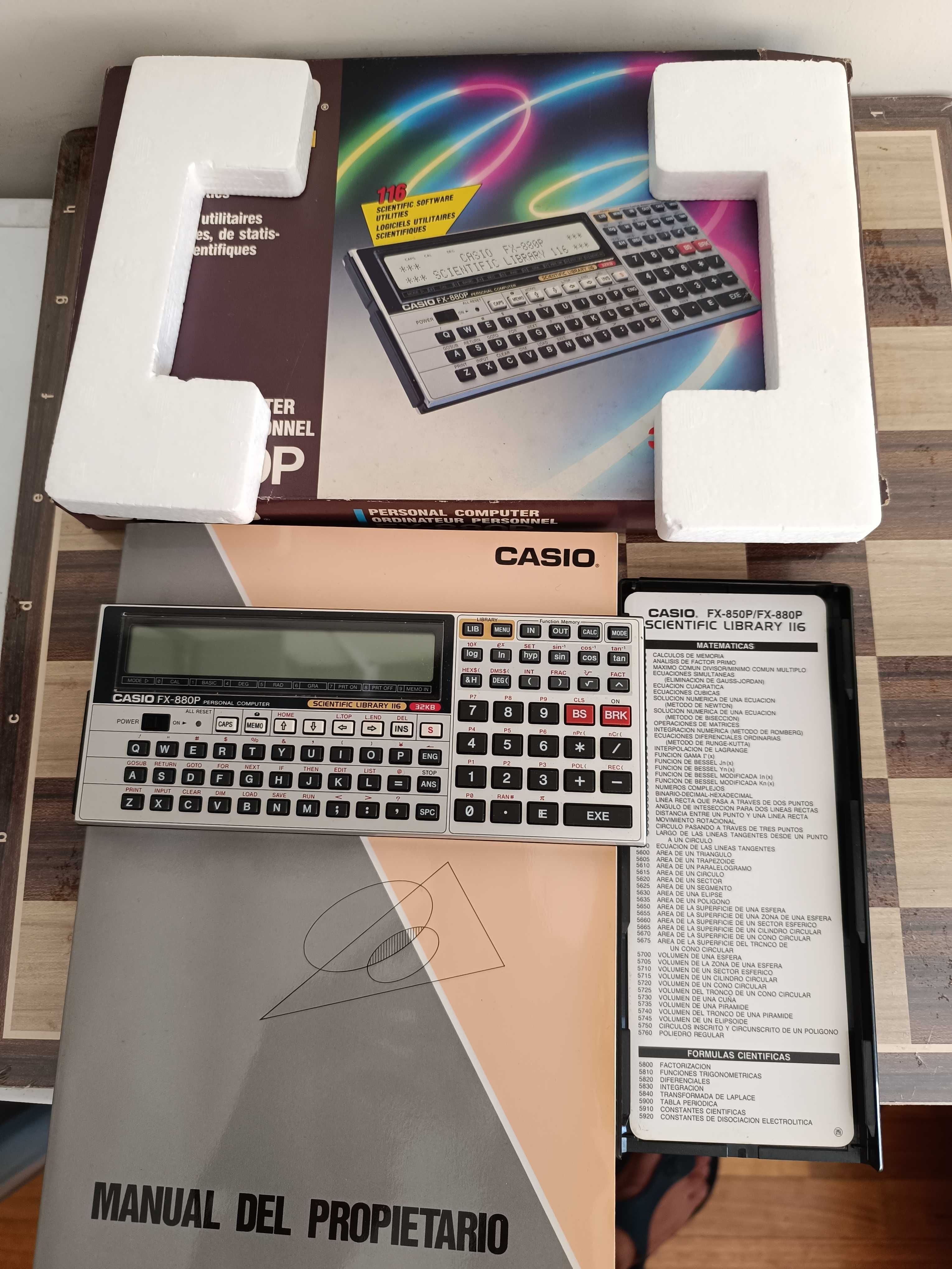Conjunto 7 Calculadoras Casio e Casio FX-880P Programable Calculator