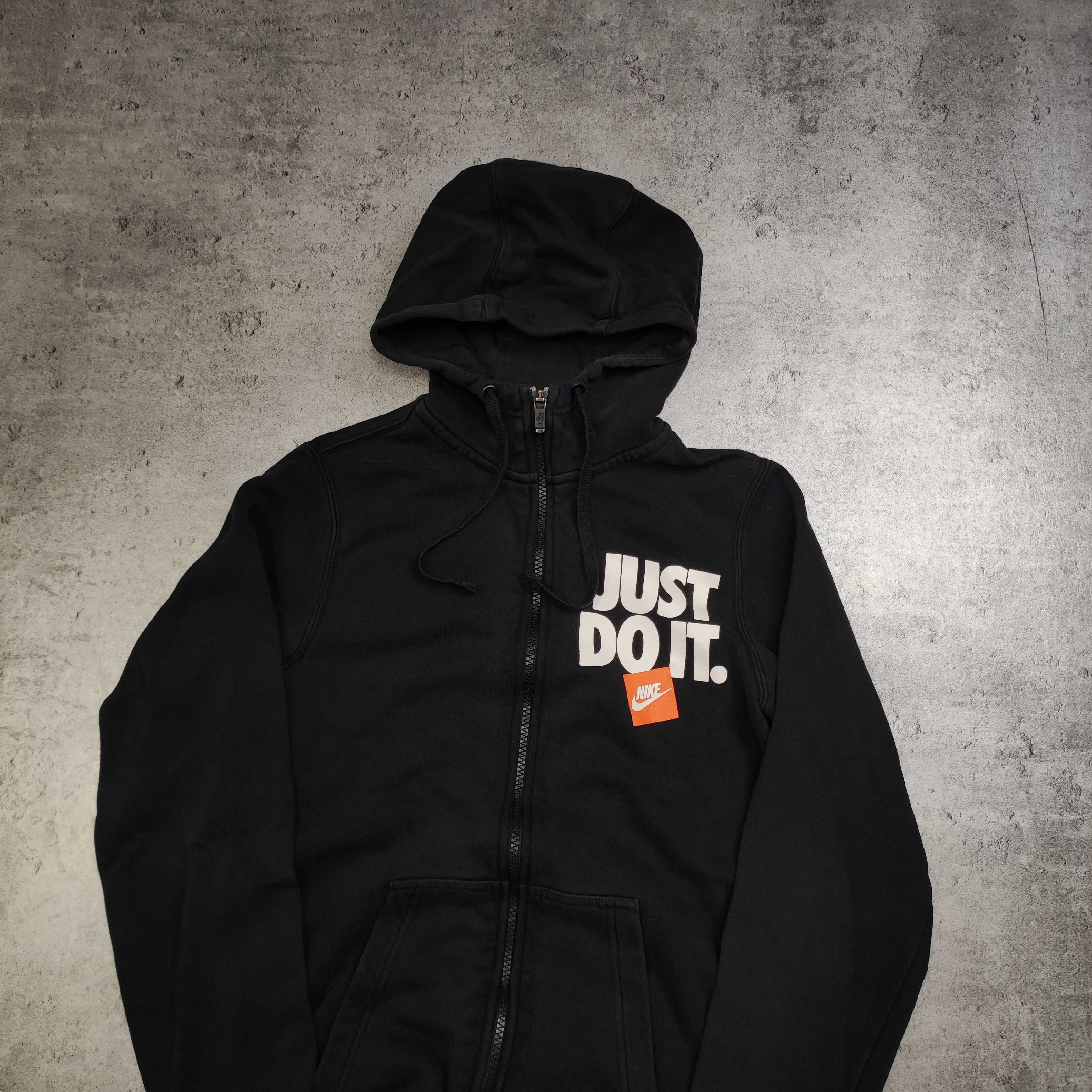 MĘSKA Bluza Rozpinana Hoodie z Kapturem Bawełna Czarna Nike Do It Logo