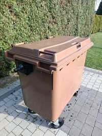 Kontener kosz pojemnik  na odpady BIO  śmieci 660l brązowy - Weber