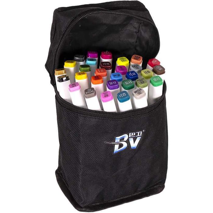 Набор двухсторонних маркеров цветов для рисования (круглый+скошен.)