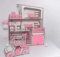 Будинок ігровий для лол з кабріолетом і гаражем 4-кімнати ляльковий